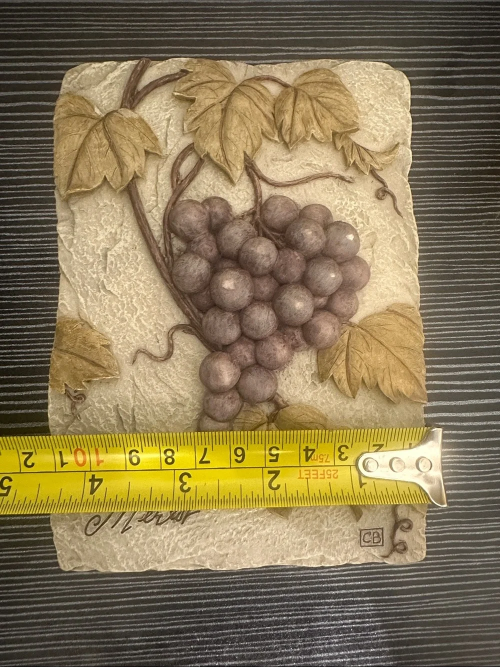 Vintage 3D Grapes Wall Plaque by Cheri Blum